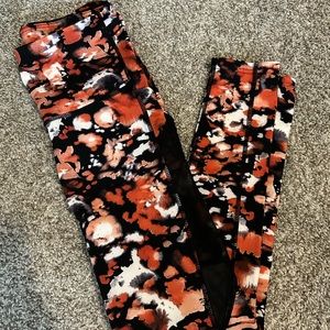 Orange Floral Workout / Yoga Leggings
